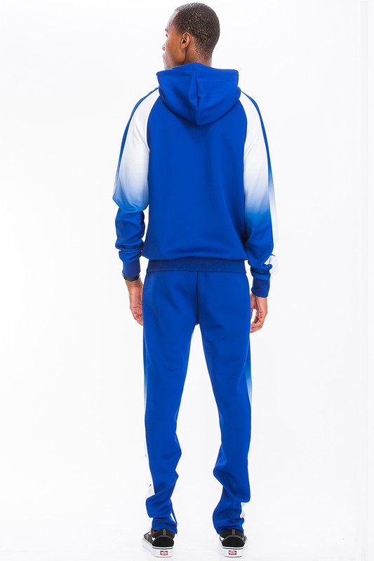 Blue White Full Zip Ombre Track Suit